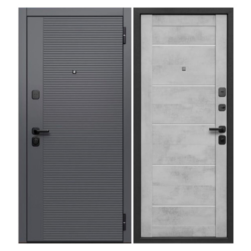 Входная, металлическая дверь «Бостон Царга» 7,5 см Бетон снежный